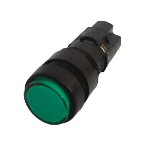BOTAO  COMANDO SALIENTE 16MM 2NA+2NF VD REDONDO IMPULSO IP40 21214 LU40215