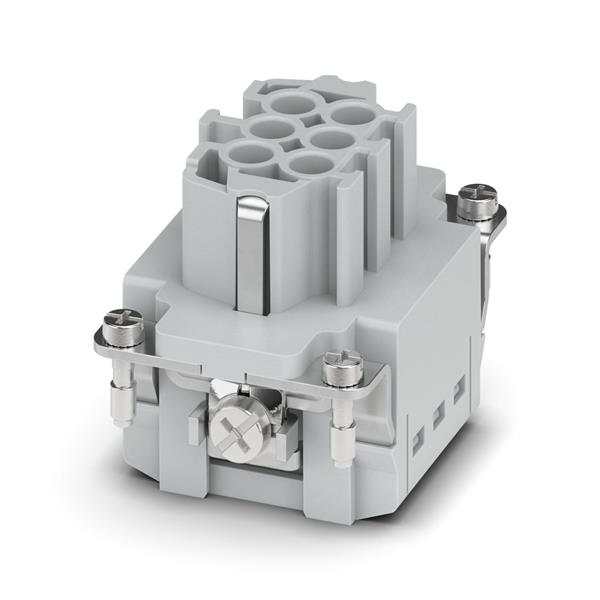 MIOLO  P/TOMADA FEMEA C/CONTATO TERRA TERMOPLASTICO SERIE B6 6 POLOS PUSH-IN/ MOLA 22482 HCB06IPTF