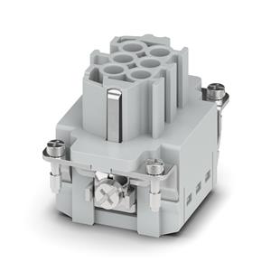 MIOLO  P/TOMADA FEMEA C/CONTATO TERRA TERMOPLASTICO SERIE B6 6 POLOS PUSH-IN/ MOLA 22482 HCB06IPTF 