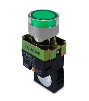 BOTAO  IMPULSO ILUMINADO 24VCC/CA 1NA VD METALICO 23502 9707 