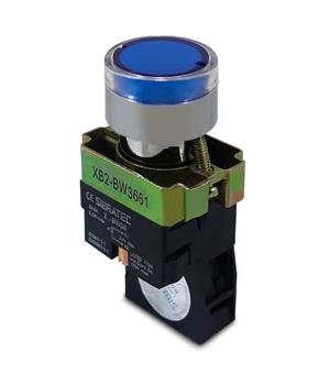 BOTAO  IMPULSO ILUMINADO 22MM 1NA AZ METALICO 24VCC/VCA 23505 BW3661 