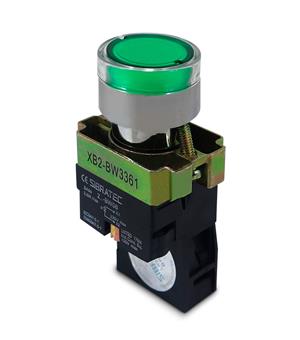 BOTAO  IMPULSO ILUMINADO 220VCA 1NA VD METALICO 23506 BW3361 