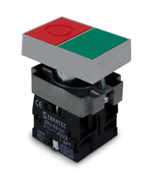 BOTAO  DUPLO LIGA/DESLIGA RETANGULAR 1NA+1NF METALICO NAO ILUMINADO 23518 BL8325