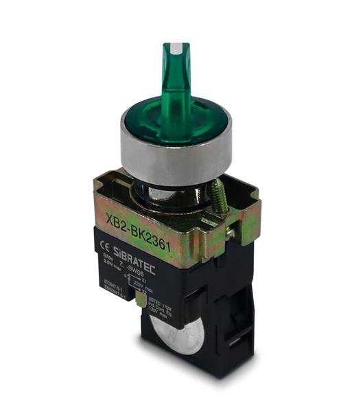CHAVE  SELETORA ILUMINADA 2 POSICOES 250VAC 1NA METALICA VD 25555 XB2BK2361