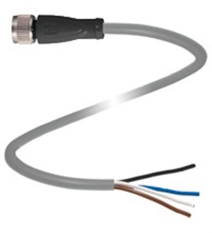 CABO  CONECTOR SENSOR V1-G-5M-PVC M12 4 PINOS RETO 250VAC/DC CZ IP68/IP69 PVC 4A FEMEA CABO 5M 26315 V1G5MPVC 