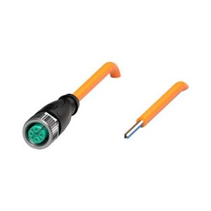 CABO  CONECTOR SENSOR V1-G-OR5M-POC M12 4 PINOS RETO 250VAC/DC LJ IP68/IP69 POC 4A FEMEA CABO 5M 26330 V1GOR5MPOC 