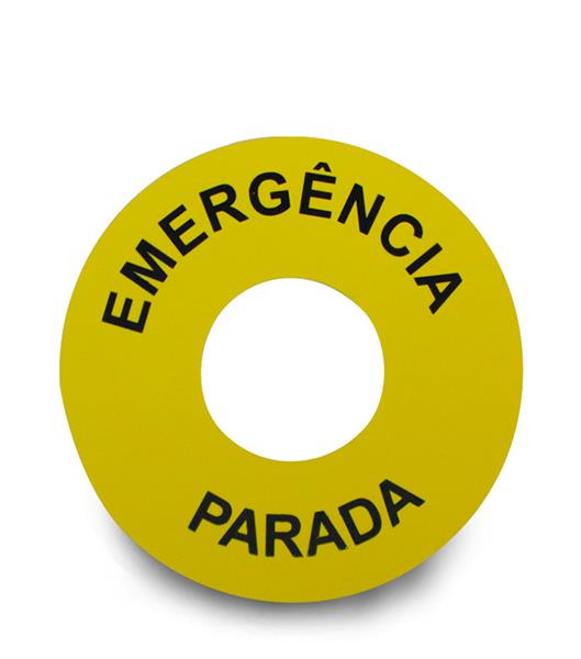 IDENTIFIC  PLAQUETA GRAVACAO EMERGENCIA 22MM P/ BOTAO COGUMELO 26908 5748