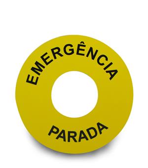 IDENTIFIC  PLAQUETA GRAVACAO EMERGENCIA 22MM P/ BOTAO COGUMELO 26908 5748 