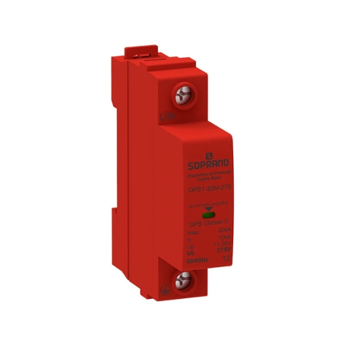 DISPOSITIV  PROTECAO CONTRA SURTOS 1 POLO 10-20KA CLASSE II 275VAC VM 27283 DPS120M275