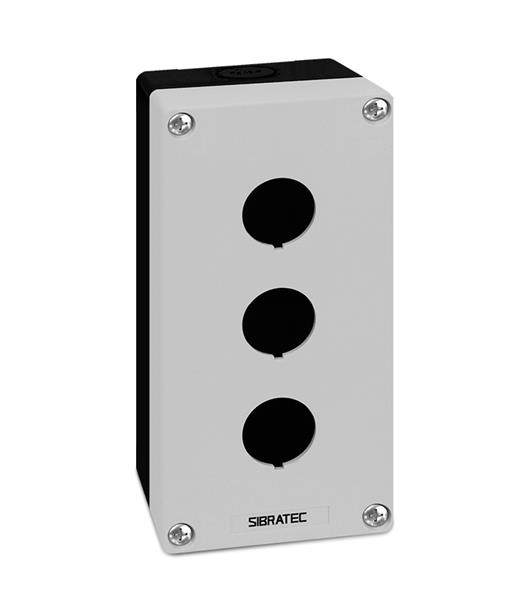 CAIXA  C/ 3FUROS P/ BOTOES 148X70X65MM POLIAMIDA 22MM CZ 27453 BX1/3