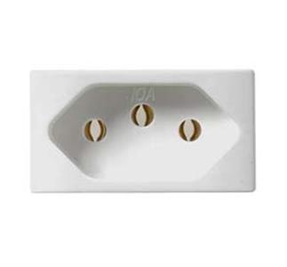 TOMADA  MODULAR LINHA 50.000 2P+T 10A 250V BR 50.036 SEM PLACA 32320 50036 