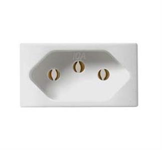 TOMADA  VERTICAL RETANGULAR 40.000 2P+T 10A 250V BR S/PLACA 32405 40056 