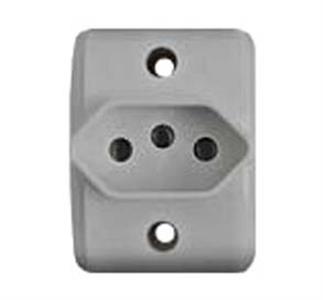 TOMADA  SOBREPOR RETANGULAR 2P+T 10A CZ PVC 33845 1463 