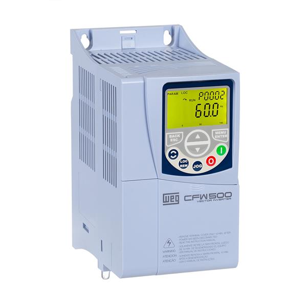 INVERSOR  FREQUENCIA CFW500B10P0T4DB20G2 TRIFASICO 380-480V 10A C/ PLUG IN IP20 G2 S/ FILTRO 43356 CFW500B10P0T4DB20G2