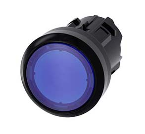 BOTAO  COMANDO ILUMINADO 22MM 1NA AZ PLASTICO REDONDO 3SU1 486 3SU10010AB500AA0