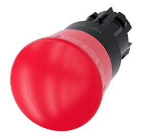 BOTAO  COMANDO EMERGENCIA 40MM 1NF VM PLASTICO GIRAR ILUMINADO 3SU1 STOP COGUMELO 490 3SU10011HB200AA0