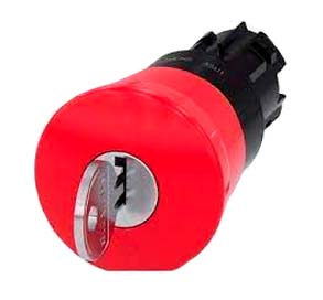 BOTAO  COMANDO EMERGENCIA 40MM 1NF VM PLASTICO CHAVE RONIS 3SU1 STOP COGUMELO 492 3SU10001HF200AA0