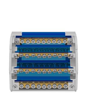 BLOCO  DISTRIBUICAO MODULAR 4 BARRAMENTOS X 11 LIGACOES 125A FIXACAO TRILHO DIN (S 10972 8572 