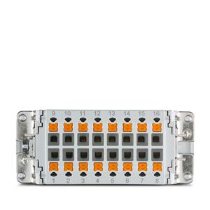 MIOLO  P/TOMADA FEMEA C/CONTATO TERRA SERIE B16 16 POLOS PUSH-IN/ MOLA 22487 HCB16IPTF 