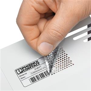 ETIQUETA  PRATA 40X15MM POLIESTER SEGURANCA AUTOCOLANTE EMLS (40X15)R SR 22675 EMLS(40X15)RSR 