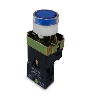 BOTAO  IMPULSO ILUMINADO 22MM 1NA AZ METALICO 24VCC/VCA 23505 BW3661 