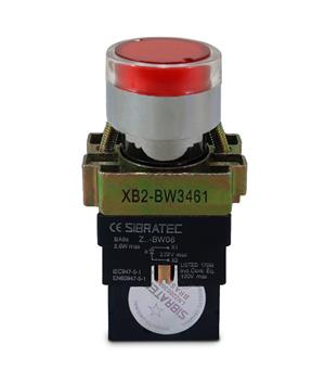 BOTAO  IMPULSO ILUMINADO 220VCA 1NF VM METALICO 23507 BW3461 