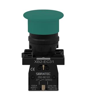 BOTAO  COGUMELO EMERGENCIA 22MM 1NA VD PLASTICO S/TRAVA 23510 XB2EC31 
