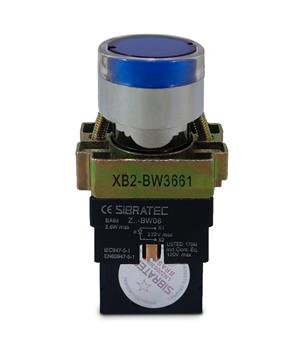 BOTAO  IMPULSO ILUMINADO 220VCA 1NA AZ METALICO 23511 BW3661 