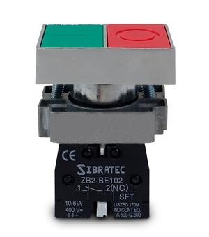 BOTAO  DUPLO LIGA/DESLIGA RETANGULAR 1NA+1NF METALICO NAO IL 23518 BL8325 