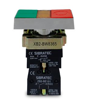 BOTAO  DUPLO LIGA/DESLIGA RETANGULAR 220V 1NA+1NF METALICO IL 23521 BW8365 