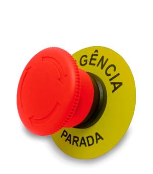IDENTIFIC  PLAQUETA GRAVACAO EMERGENCIA 22MM P/ BOTAO COGUMELO 26908 5748 