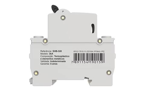 DISJUNTOR  SHB1 GIII UNIPOLAR 50A C 3KA/220V 4,5KA/380V 27078 SHB1GIII 