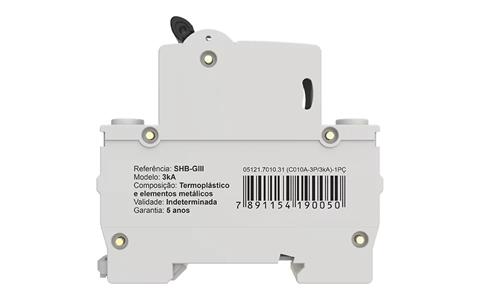 DISJUNTOR  SHB3 GIII TRIPOLAR 63A C 3KA/220V 4,5KA/380V 27144 SHB3GIII 