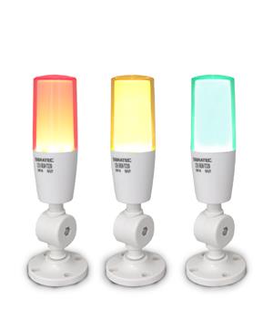 SINALIZADOR  TORRE LUMINOSA LED SINALIZACAO CONTINUA 220VCA ALARME SONORO VD/AM/VM 27517 LTA505NT 