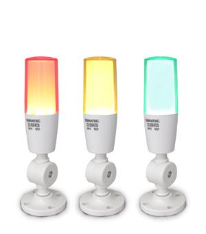 SINALIZADOR  TORRE LUMINOSA LED SINALIZACAO INTERMITENTE 220VCA ALARME SONORO VD/AM/VM 27518 LTA505NW 