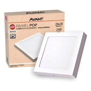 PAINEL   LUMINARIA LED SOBREPOR QUADRADO POP 6500K - BR 24W 30598 BIV1680PSBR 