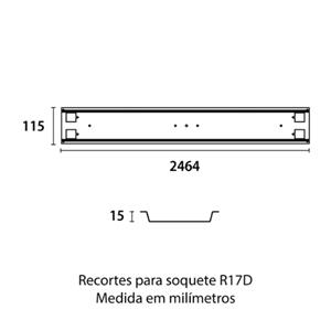 LUMINARIA  COMERCIAL SLIM SOBREPOR 2X110 TUBULAR T8 2400MM BR BRILHANTE 8485 
